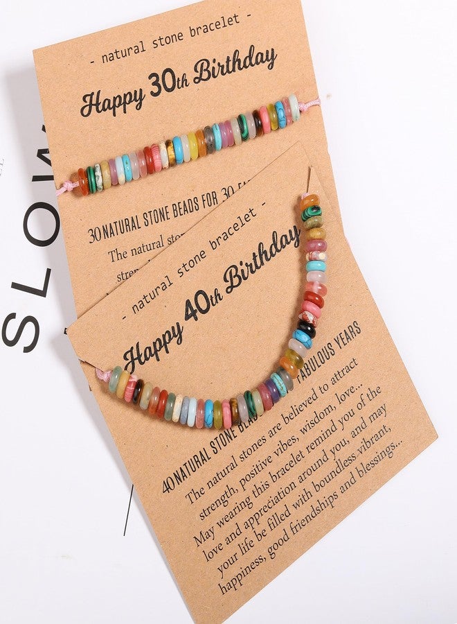 Korotho 50th Birthday Gifts for Women 50 Year Old Birthday Bracelet Gift Ideas, Happy Turning 50th Milestone Bday Best 50 Gifts Natural Crystal Beads Bracelets Jewelry Gifts for Women Mom - Image 4